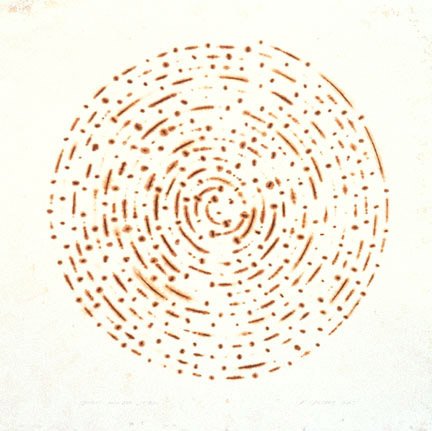 10. Round Spiral #7, 2004, Rust print on 100% rag paper, 15” x 15”