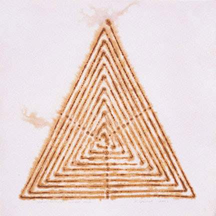 11. Spiral Triangle #4, 2004, Rust print on 100% rag paper, 15” x 15”