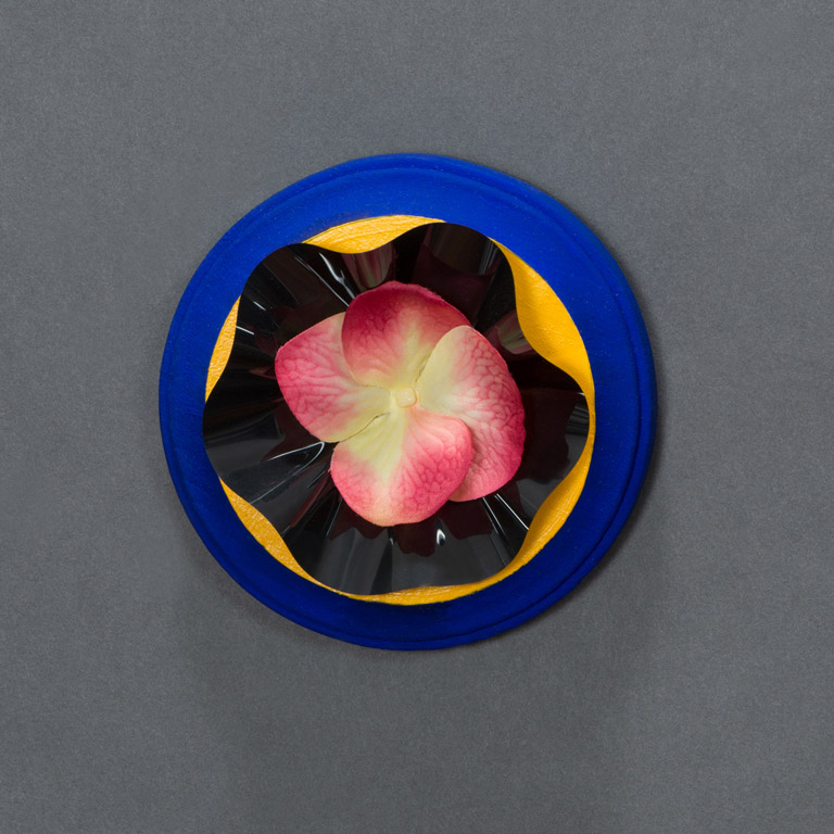 1. One Nightbloom, Floppy disk, silk flower, wood 4”