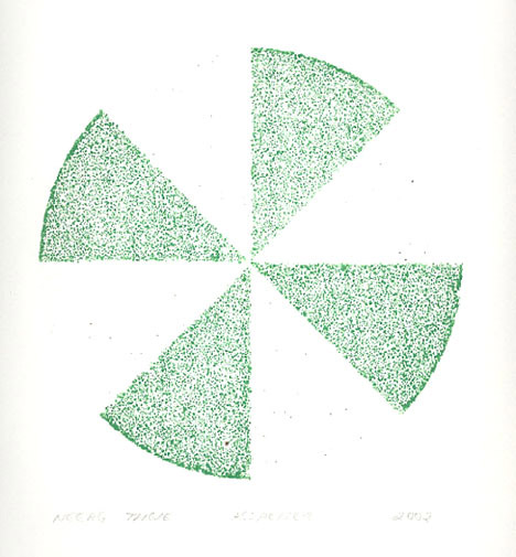 9. Neerg Thgie, 2002, Embossed print on Rag Paper, 11” x 10”