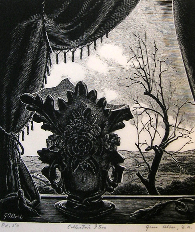 8. Collector’s Item, 1945, Wood engraving,	5" x 5"