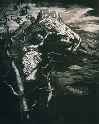 14. Guardian of the Border, 1929, Wood engraving, 7 1/2" x 6"