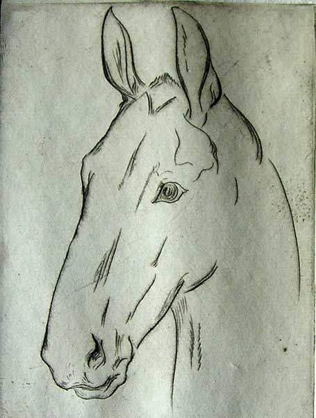11. HORSE HEAD, Etching 4 1/2" x 3 1/4"