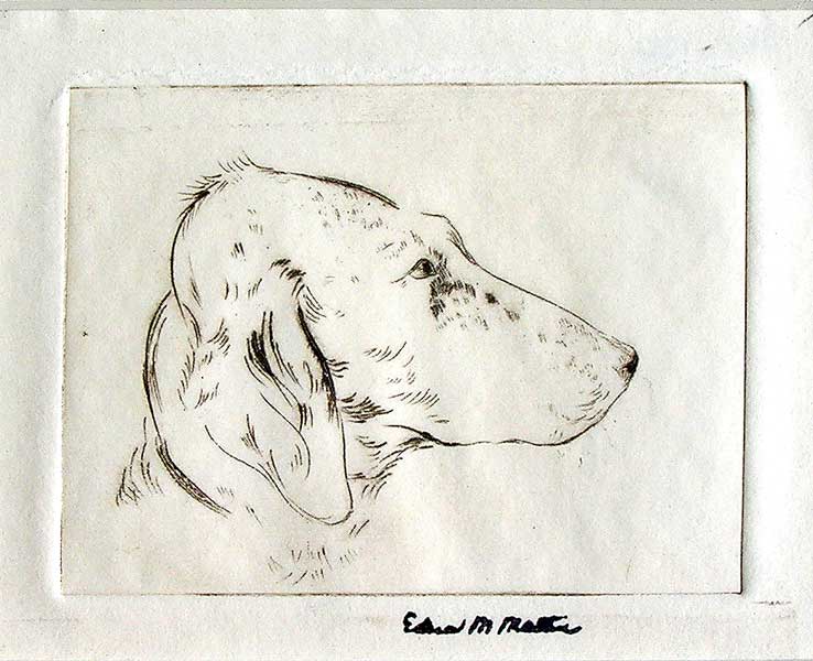 30. THE YOUNG HUNTER, Etching 3" x 4"