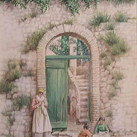 14. Emily Selinger (1850 – 1909), <i>Capri, Naples, Italy</i>, Watercolor 16" x 10.5"