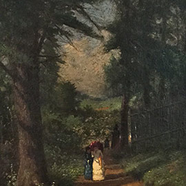 2. Frederick Batcheller (1837 – 1889), <i>Afternoon Stroll</i>, 1882, Oil on Canvas, 23" x 17"