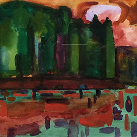 20. Florence Leif (1913 – 1968), <i>Reflections, Belgrade Lake Series</i>, Watercolor, 10" x 14"