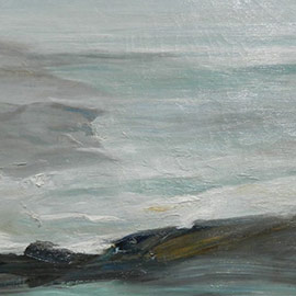 23. Elijah Baxter (1849 – 1939), <i>Stormy Coast </i>, Oil on Canvas, 26.5" x 21"