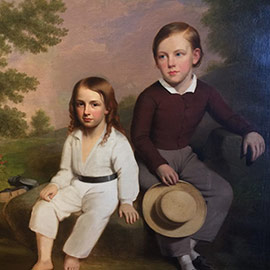 33. James Sullivan Lincoln (1811 – 1888), <i>Amas M. (1841 – 1914) & Charles F. Easton (1842)</i>, Oil on Canvas, 53.75" x 48"