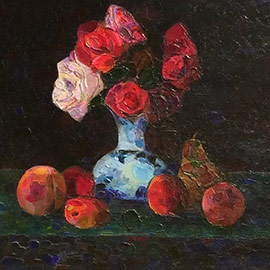 39. Gordon Peers (1909 – 1988), <i>Red Bouquet</i>, Oil on Canvas, 16" x 20"