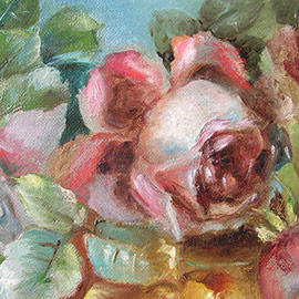 43. Emma Swan (1853 – 1927), <i>Pink Roses</i>, Oil on Canvas, 8" x 10"