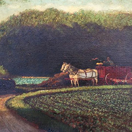 6. Charles Springer (1857 – 1920), <i>Onloading</i>, 1911, Oil on Canvas, 10" x 2-"