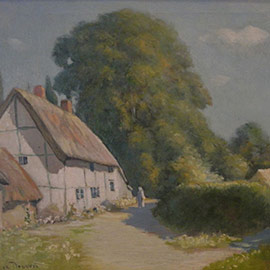 7. W. Staples Drown (1856 – 1915), <i>Cottage</i>, Oil on Canvas, 16" x 20"