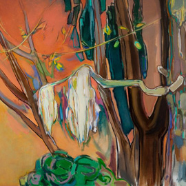 <i>Every Garden Should Have a Spirit Tree, 2012</i>, oil on linen,  36" x 50"