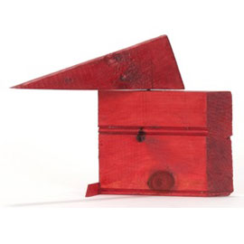 <i>Red, 2010</i>, monochrome wood,  7" x 9.5" x 4"
