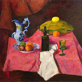 11. Gordon Peers (1909 – 1988), Estate Stamped, <i>Bottle of Wine</i> Oil on Canvas, 40" x 50"