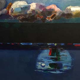 7. Florence Leif (1913-1968), Signed Lower Right, 1963, <i>Belfast Lake</i> Oil on Canvas, 37" x 50"