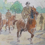 Harold Breul (1889 – 1965), 103 Field Artillery – Col H.S. Barker, watercolor 12” x 18”