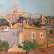 Gordon Peers (1909 – 1988), Cadques, Spain, oil on canvas 16” x 20”
