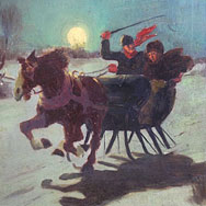 Harold Breul (1889 – 1965), Winter Sleigh Ride, Oil on Paper 13” x 11”