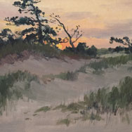 C. Gordon Harris (1891 – 1963), Sunset Dunes, Oil on Canvas 8” x 10”