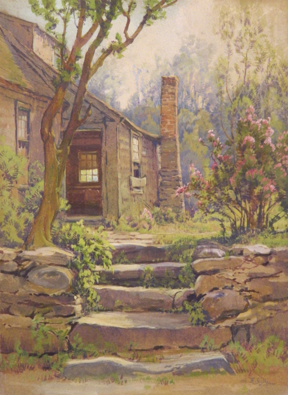 Old Stone Steps, Watercolor 15” x 11”