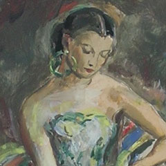 James Herbert (1898 – 1970), Dancer’s Respite, Watercolor 14" x 11", $400.