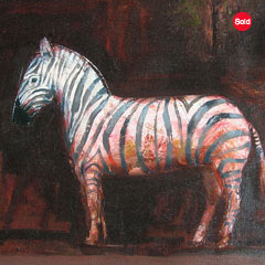 Dean Richardson, Zebra, 1989, Acrylic on Canvas 17" x 10.5", $2,000. $1,500.  Now $1,000