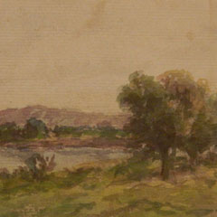 Horace Robbins Burdick (1844-1942), The Land, Watercolor 4" x 5", $175.