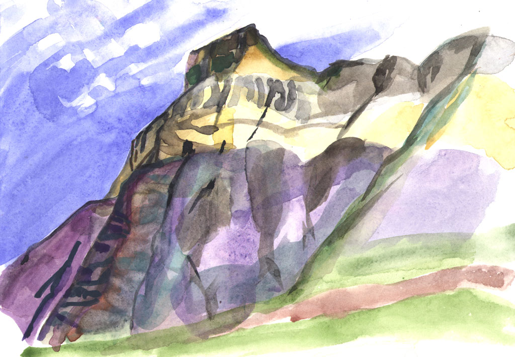 Peak, 2000, Watercolor/paper, 7x10