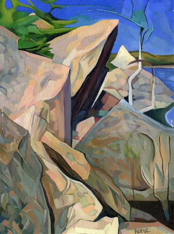Shore of the Tarn, 1998, oil/panel, 12x10