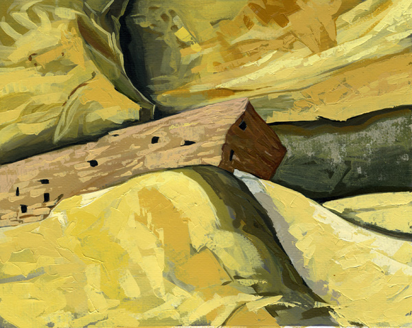 Shelter, Mesa Verde, Oil/canvas paper, 14x17