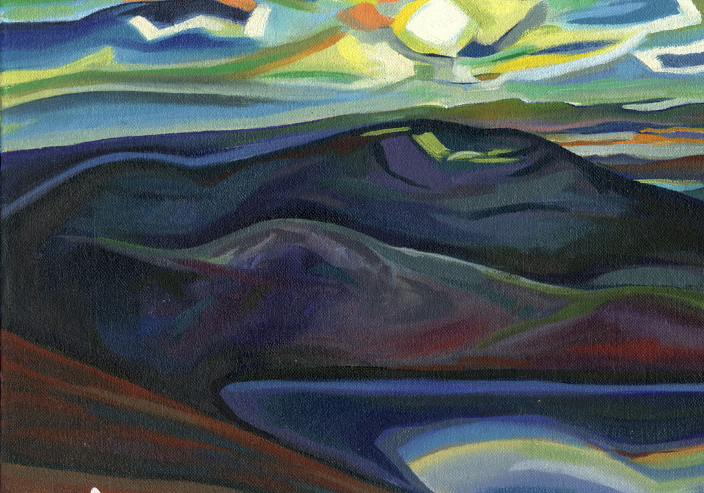 Cadillac Sunset, 1998, oil/panel, 10x12