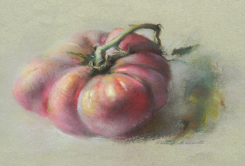 Tomato Fiorentino, Pastel on Paper 14” x 20” Signed lower right. 