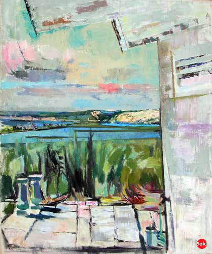 Bay from Balcony II", Oil on Canvas, 20" x 24"