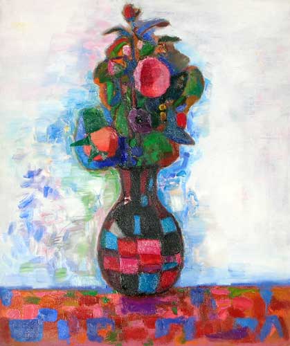 Bouquet in Mosaic Vase, 20" x 24"