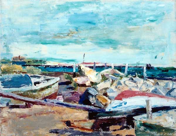 Provincetown Boats, Oil on Canvas, 16" x 20"