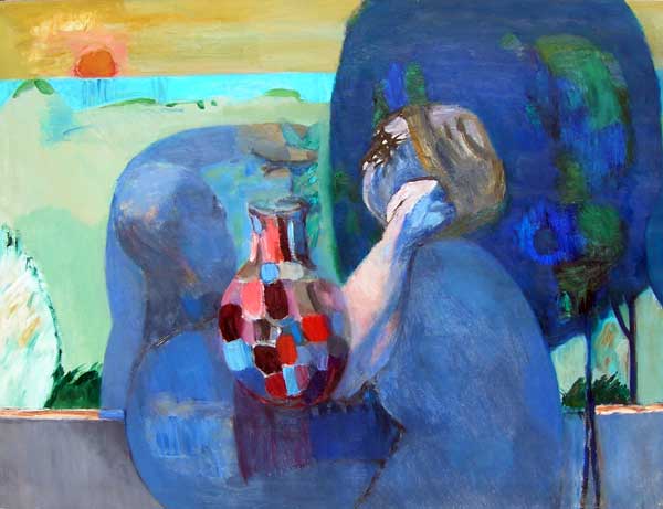 Woman and Vase, Oil on Canvas, 30" x 40"