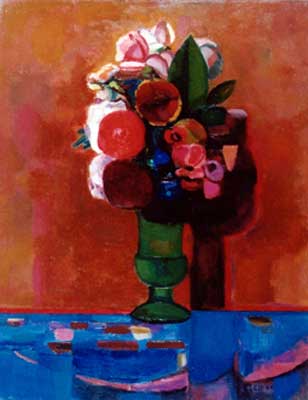 Green Vase, Oil on Canvas,  20" x 16"