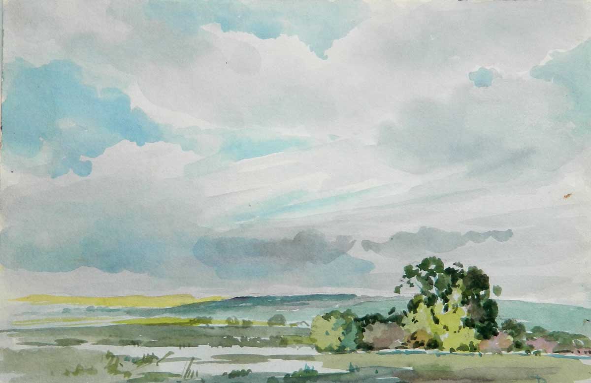 27. ARTHUR DOUGLAS (1860 - 1949) “The Marsh”, Watercolor 6” x 9”