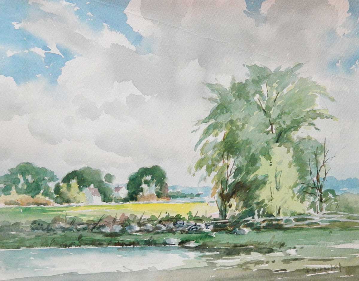 4. ARTHUR DOUGLAS (1860 - 1949) “Tree Grove”, Watercolor 10” x 13.25”