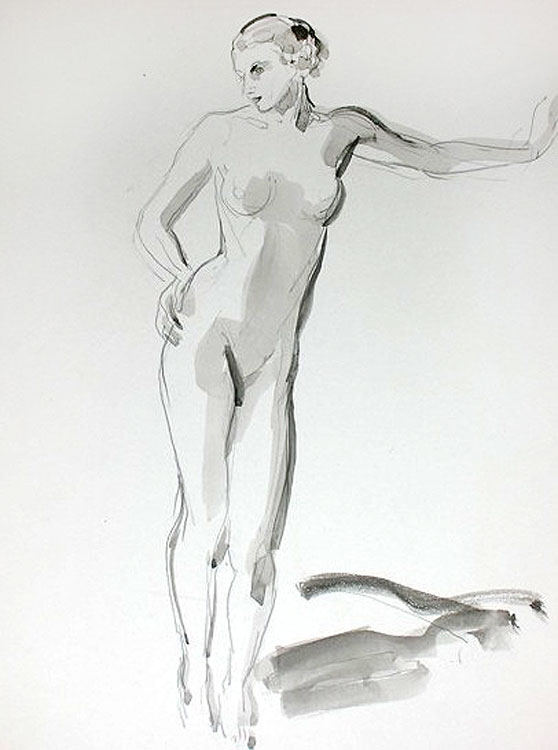 Nude Series - Monochrome Study, Front View,  $100